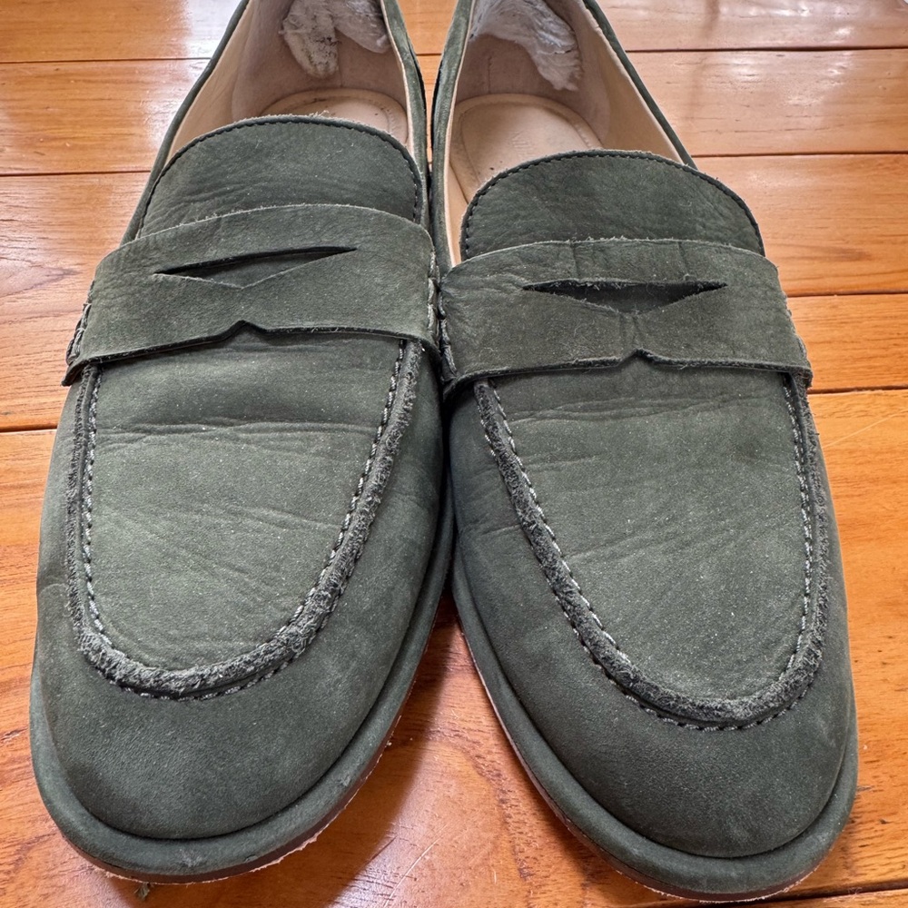 J. McLaughlin Concetta Olive Suede Loafers